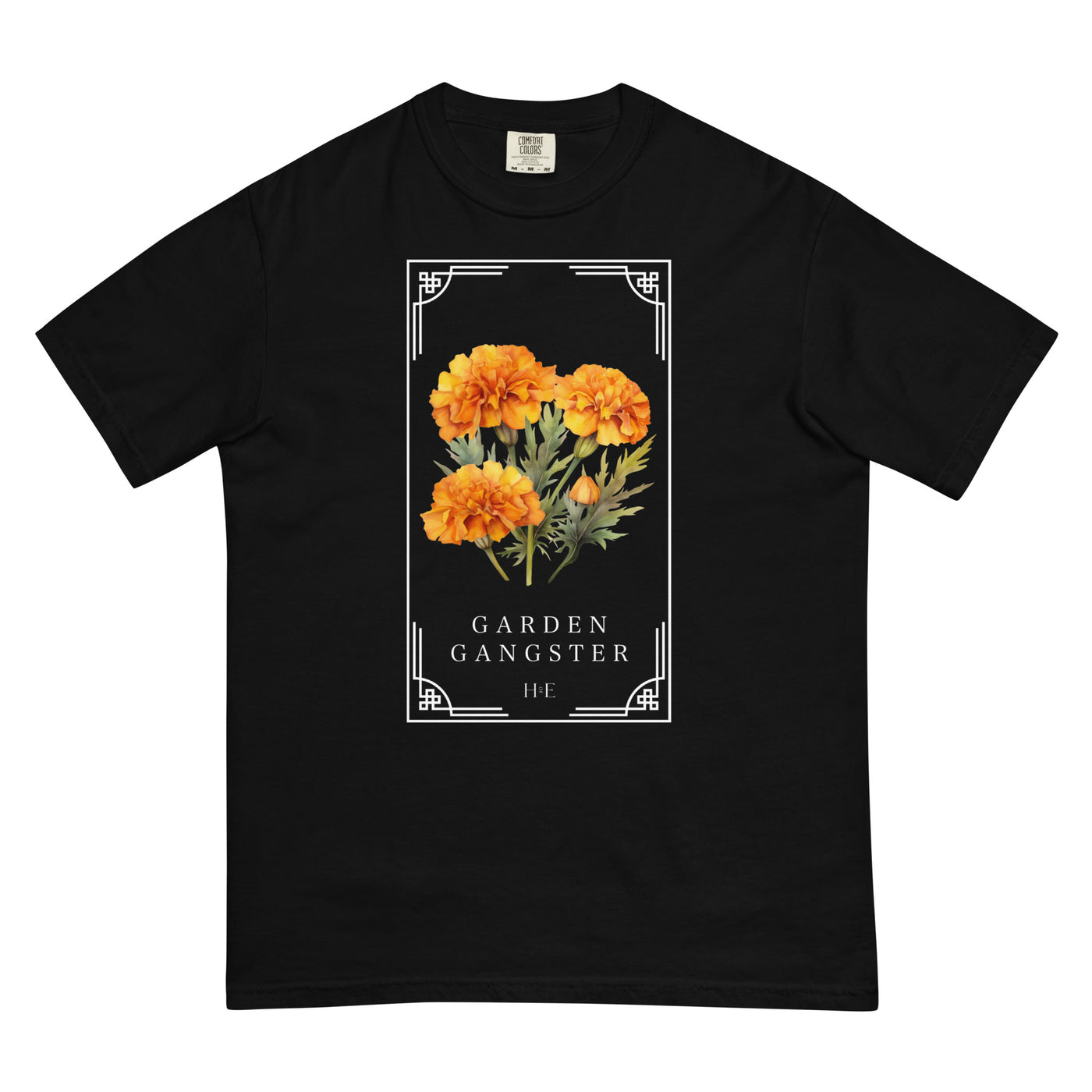 Garden Gangster Marigold T-shirt in Black